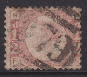 Great Britain 1870 QV 1/2d Dull Rose Sc#58 Plate 6 Used