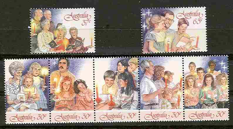 Australia # 1044-46 Christmas 1987 (7) Mint NH