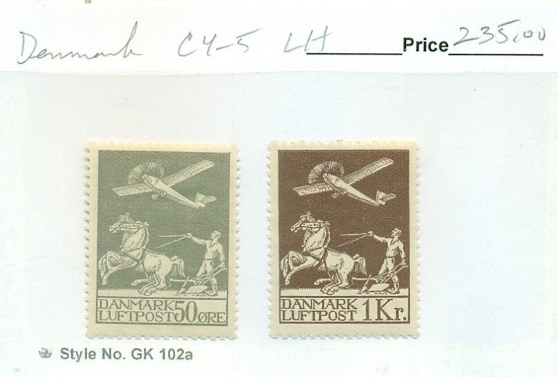 DENMARK #C4-5, Mint Lightly Hinged, Scott $235.00
