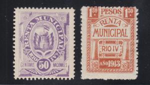 Argentina, Cordoba, Rio Cuarto, Forbin 9 + 1913 1.50p Rent Tax Fiscals