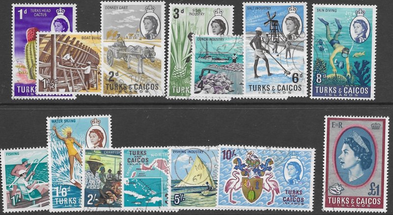 Turks & Caicos 158-71    1967 set  14  fvf  used