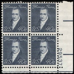 US #1292a PAINE MNH LR PLATE BLOCK #29537