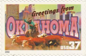 US 3731 Greetings from Oklahoma 37c single MNH 2002