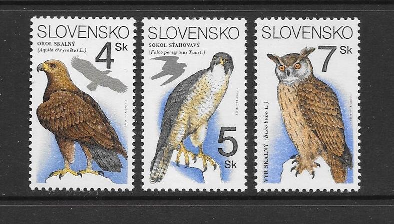 BIRDS - SLOVAKIA #184-6  BIRDS OF PREY  MNH