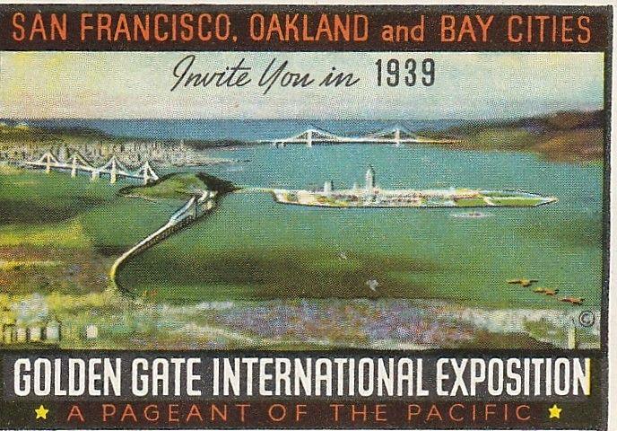 Great Golden Gate Expo, San Francisco, US Poster Stamp. 1939. 62x42mm