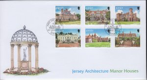 Jersey 2014, 'Manor houses,  Set of 6  on FDC