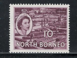 North Borneo 1954 Queen Elizabeth II & Logging 10c Scott # 267 MH