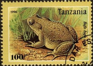 Tanzania 1453 - Cto - 100sh Common Toad (1996) (cv $0.55)