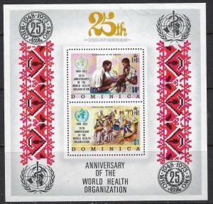 Dominica 367a MNH 1973 World Health Organization (SS)(ad4437)