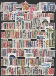 SWEDEN - INTERESTING GROUP OF 200+ DIFFERENT USED STAMPS