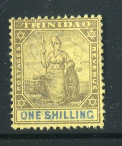 TRINIDAD; 1904 classic QV Britannia issue fine Mint hinged shade of 1s. value