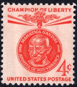 SC#1174 4¢ Champion of Liberty: Mahatma Gandhi (1961) MNH