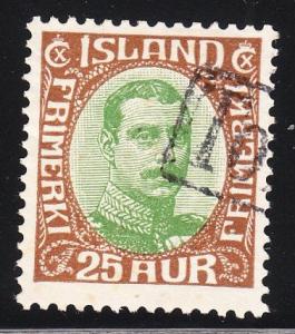 Iceland 120 -  FVF used - rev ccl - (Facit X 5) - CV $10