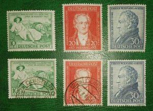 GERMANY 1948 British & American Zone Goethe Both Final Sets MNH & Used Great