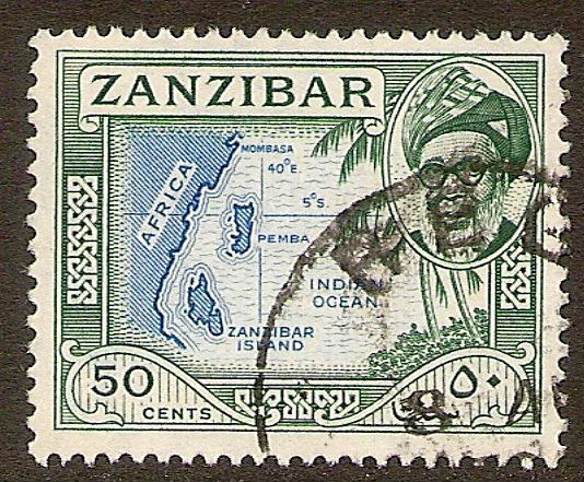 Zanzibar Scott # 257 used.