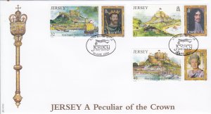 Jersey 2004 Peculiar of the Crown,  set of 6 on FDC