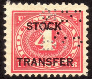 1918, US 4c, Stock Transfer, Used, Sc RD3