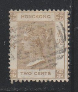 Hong Kong,  2c Queen Victoria (SC# 8) Used