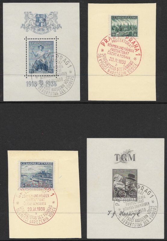 Bohemia & Moravia: 1939 Lot Forerunner & Follower Cancellations - 2 Scans