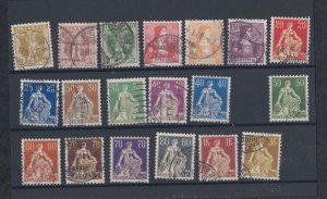 Switzerland # 126-145, Missing # 138, Helvetia, Used, 1/3 Cat.