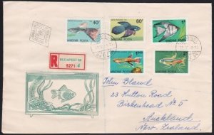 HUNGARY 1962 Fish registered cover to New Zealand..........................A6134