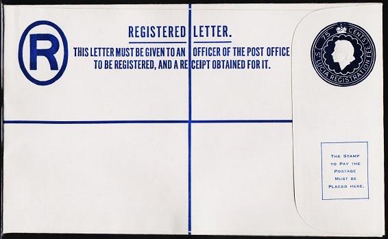 St.Lucia. Registered Envelope(75c) Unused