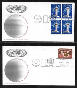 United Nations NY 166-167 1967 Definitives Geneva Cachet FDC First Day Cover