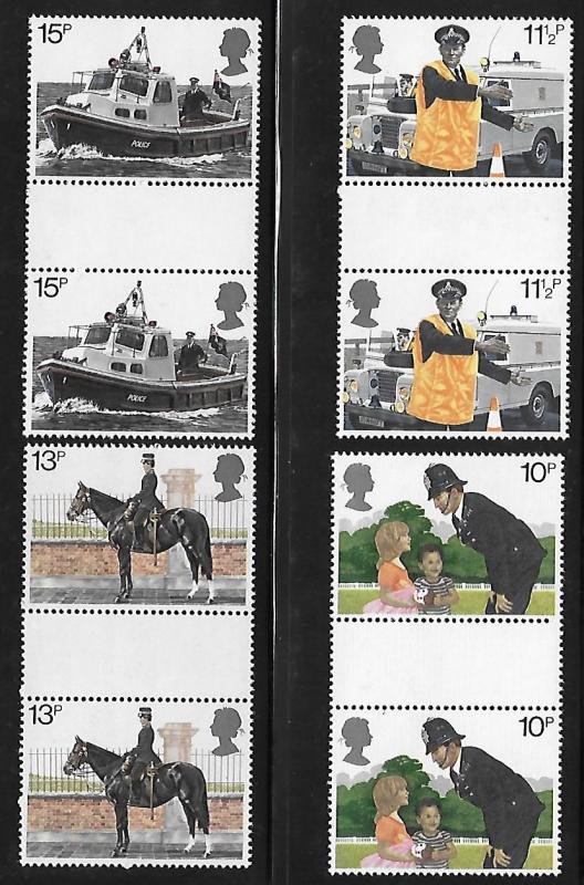 Great Britain 1979 London Metropolitan Police Scott 875-878 Gutter pair MNH A436