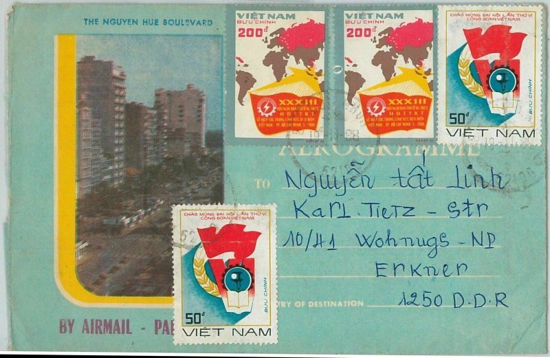 45337 - VIETNAM - POSTAL HISTORY - AIRMAIL LETTER to GDR GERMANY 1988-