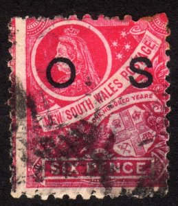 1888, New South Wales, 6p, Used, Sc O27