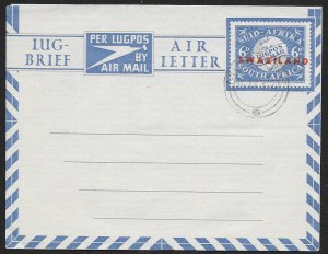 SWAZILAND Aerogramme 6d overprinted to Swaziland Globe 1952 cancel!