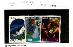 Ireland, Postage Stamp, #881-883 Used, 1992 Christmas (AC)