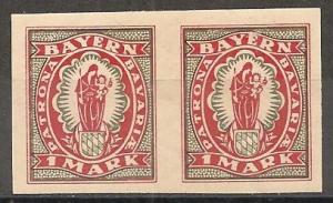 Bavaria #247a F-VF Imperf Pair Unused CV $6.50 (O6)  