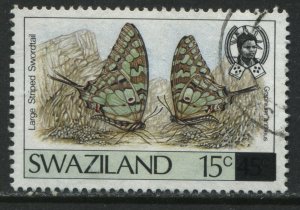 Swaziland 1990 overprinted 15 cents used