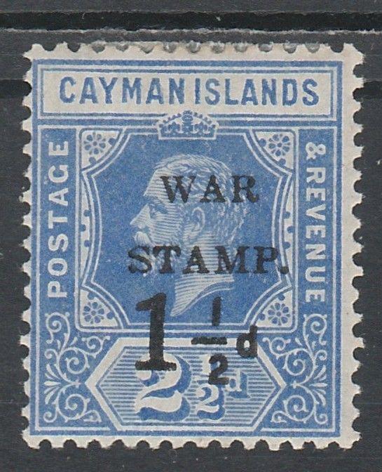 CAYMAN ISLANDS 1917 WAR STAMP KGV 11/2D ON 21/2D SG TYPE 14 