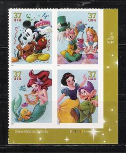 MNH Plate Block Disney Celebration sc 3912-3915 @ face