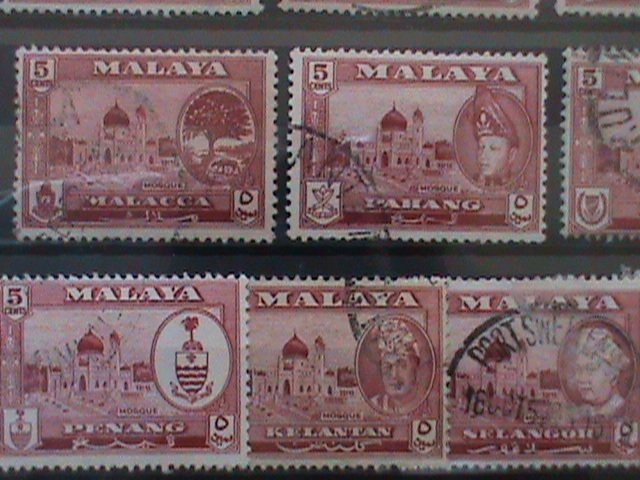 ​MALAYSIA STAMPS: 1957 SC#75-VERY OLD USED SETS STAMP. VERY RARE