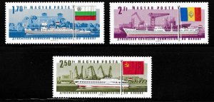 Hungary 1967 25th Danube Commission Mi. 2323-29 Europa Ships Flags VF/NH/(**)