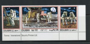 DUBAI  APOLLO 11 MOON LANDING SET  MINT NEVER HINGED--THE STRIP IS FOLDED