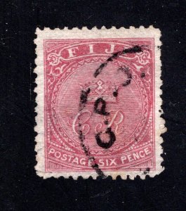 Fiji SC #17   VF, Used, 6p Rose, Crown and CR, CV $325.00  ..... 1980002