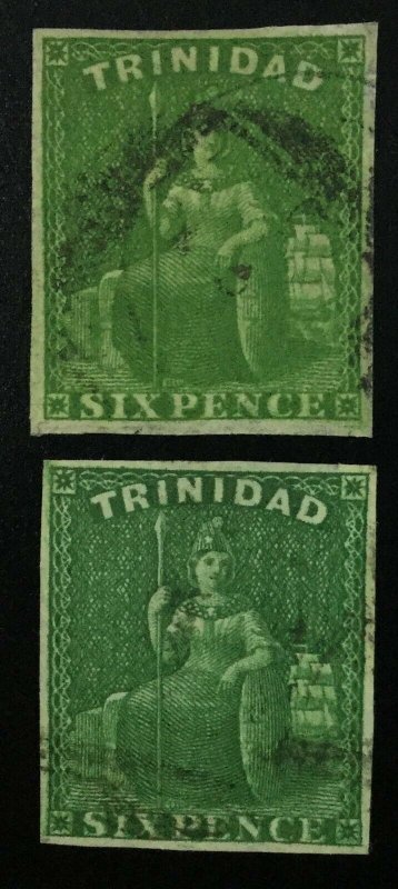 MOMEN: TRINIDAD SG #28 2 SHADES 1859 USED £850 LOT #61932