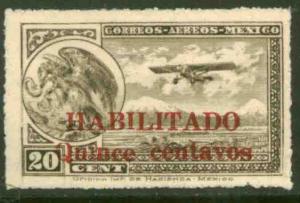 MEXICO C39, 15c on 20c Early Air Mail Habilitado surcharge. MINT, NH. F-VF.