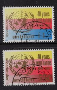 Netherlands Antilles  #534-535  1985 cancelled   U.N.O.