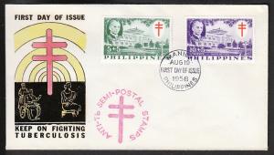 Philippines B8-9 T.B. 1958 U/A FDC  