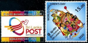 2020 Sri Lanka Children's Day/Post Day (2) (Scott 2260-61) MNH