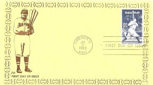 1983 FDC, #2046, 20c Babe Ruth, JM D-674