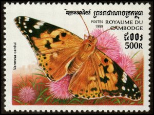 Cambodia 1826 - Mint-NH - 500r Painted Lady Butterfly (1999)