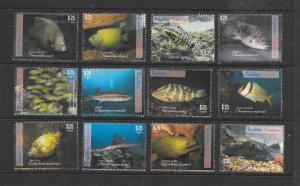 FISH - DOMINICAN REPUBLIC #1564a-l (FROM SHEET) MNH