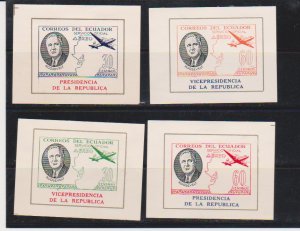 ECUADOR 1949 Tribute President Franklin Roosevelt Sanabria 277-278 -281-282 MINT