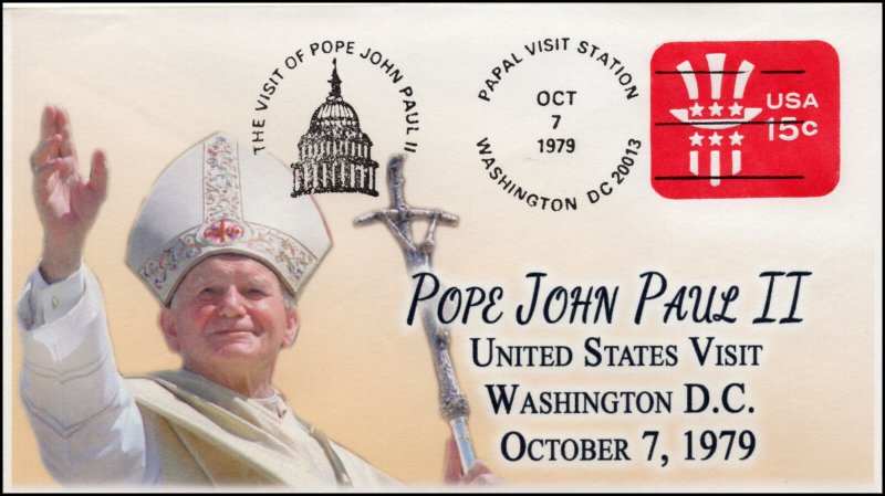 AO-U581, 1979, Pope John Paul II, Visit to US, Add-on Cover (2018), Washington D